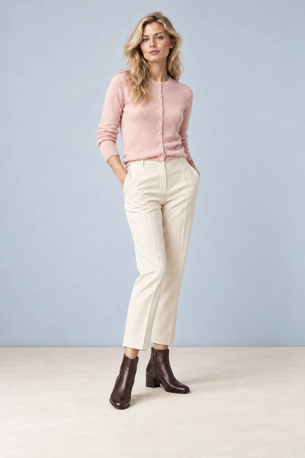 The low ankle boot, shown on the sample model