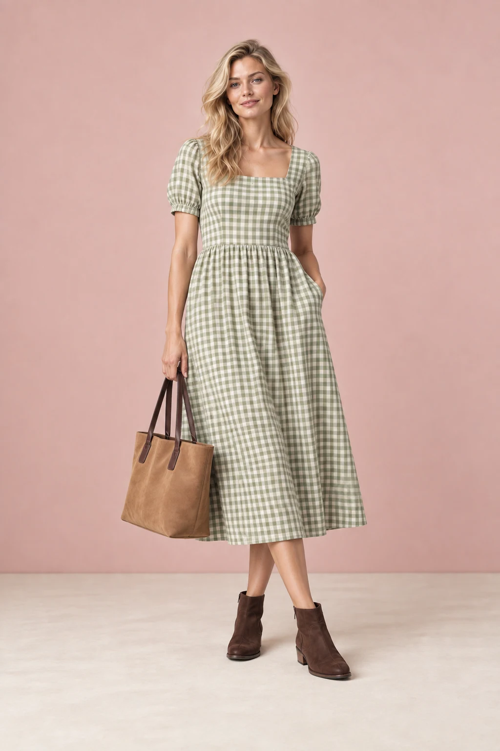 Country house dress on Dolly’s sample model