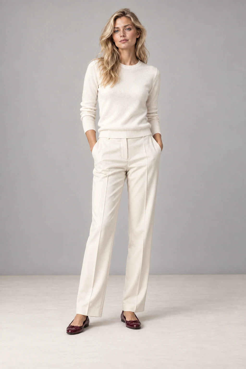 The everyday knit, shown on the sample model