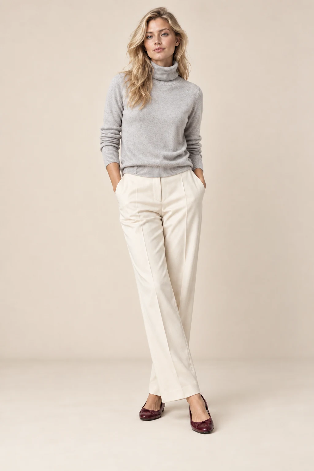 The cloud rollneck, shown on the sample model