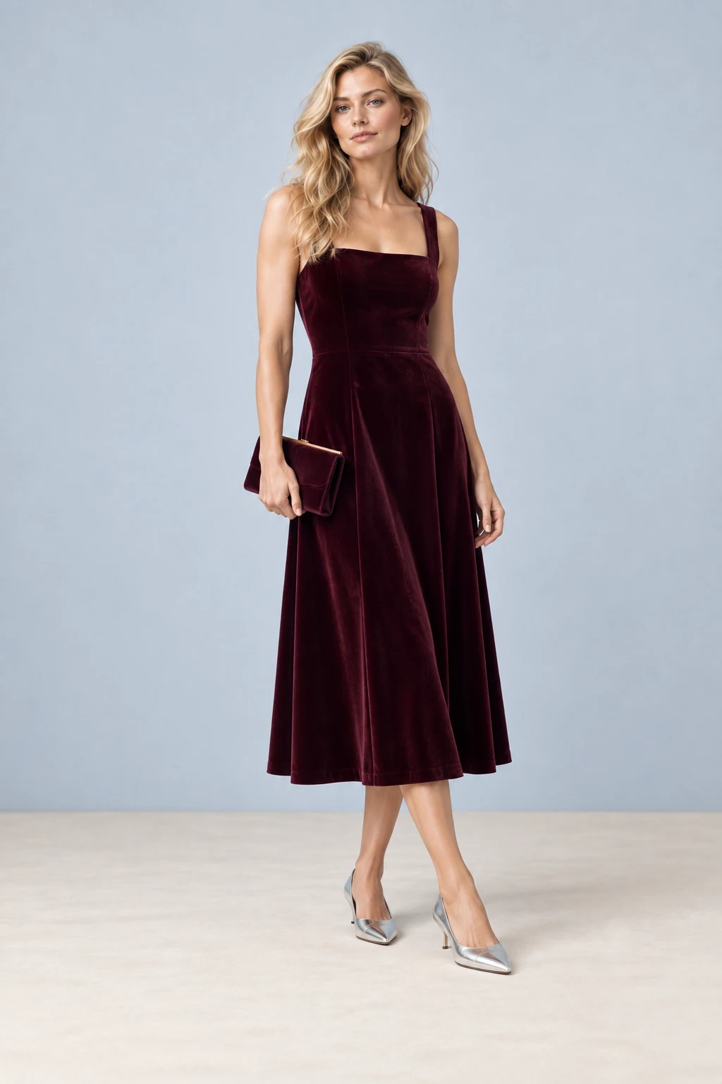 Midnight matinée dress on Dolly’s sample model