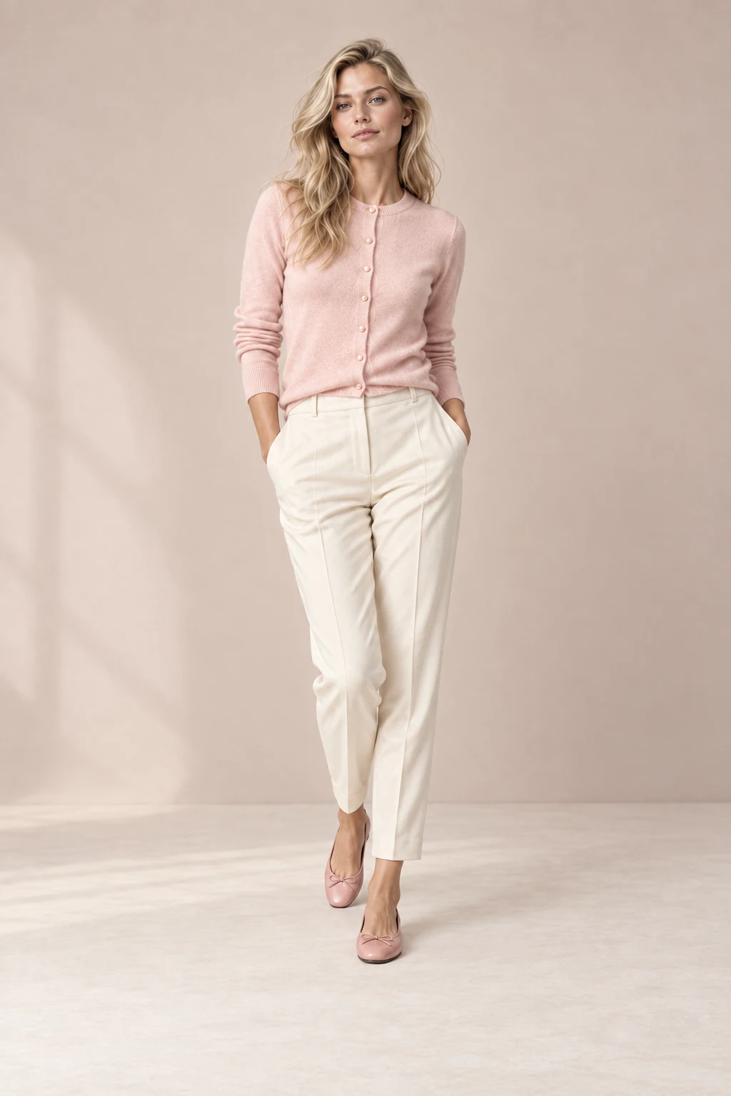 The rose ribbon flat on the sample model